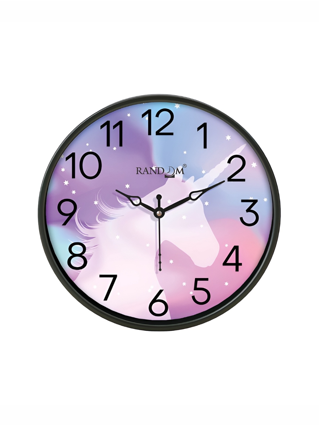 

RANDOM Black & Purple Printed Contemporary Analogue Wall Clock