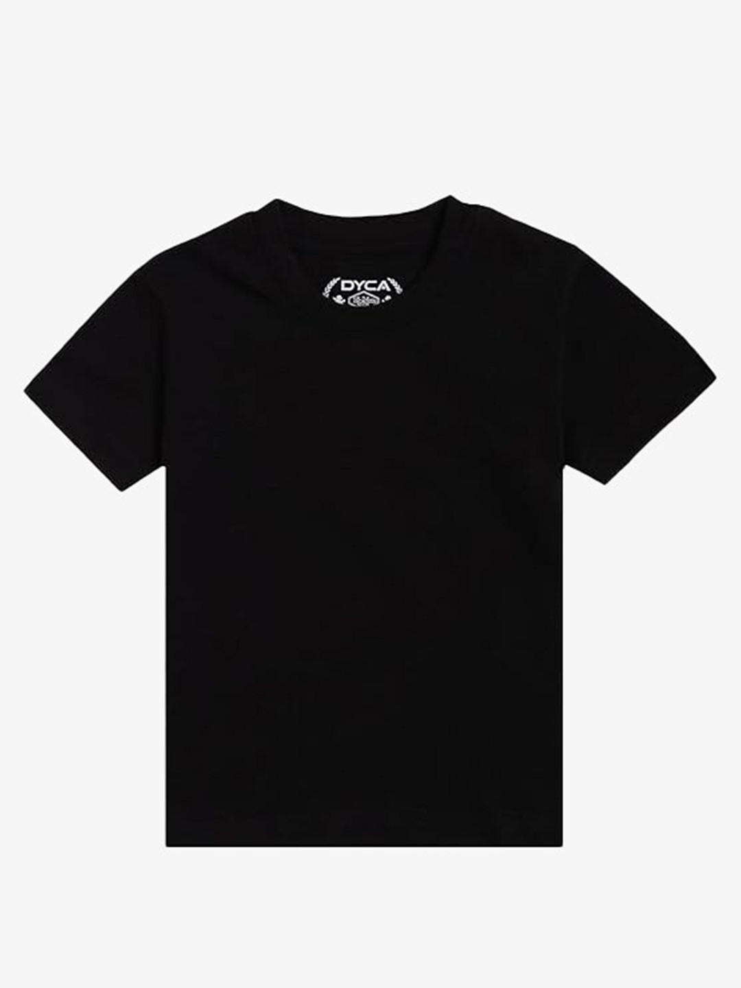 

DYCA Boys Round Neck Solid Cotton T-shirt, Black