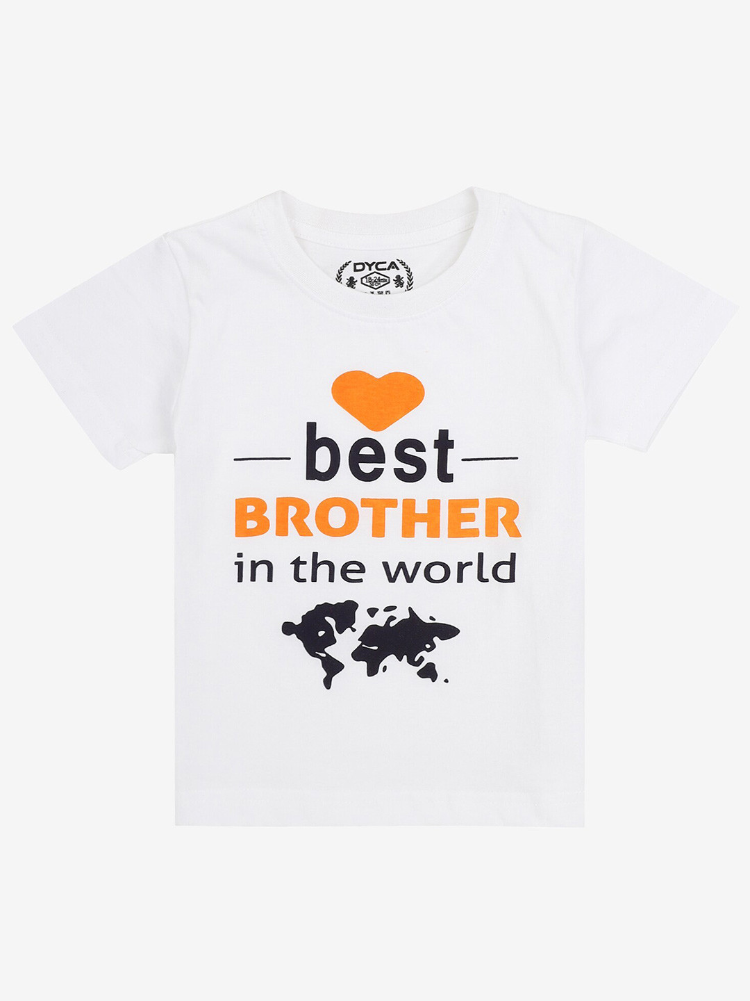 

DYCA Boys Round Neck Typography Cotton T-shirt, White