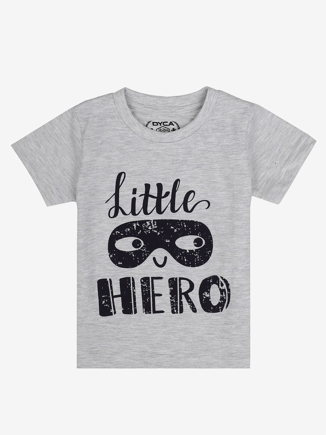 

DYCA Boys Cotton Typography Printed Round Neck T-shirt, Grey