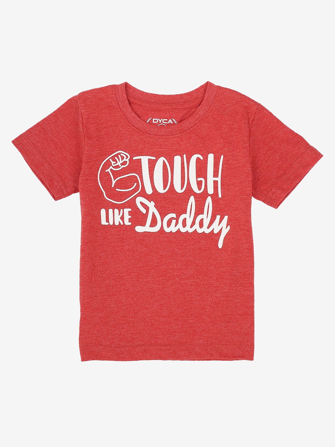 

DYCA Boys Typography Printed Round Neck T-shirt, Red