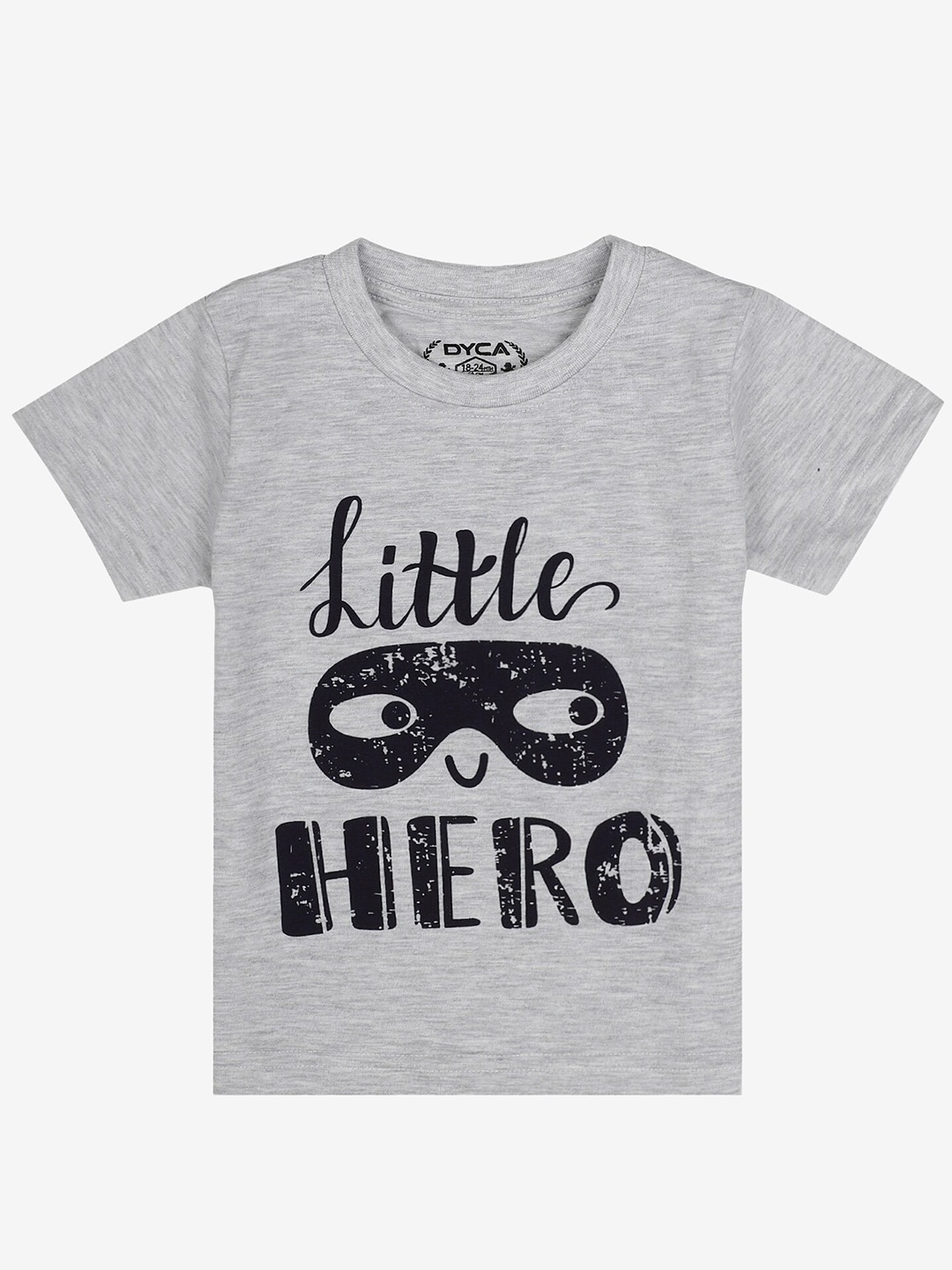 

DYCA Boys Cotton Typography Printed Round Neck T-shirt, Grey