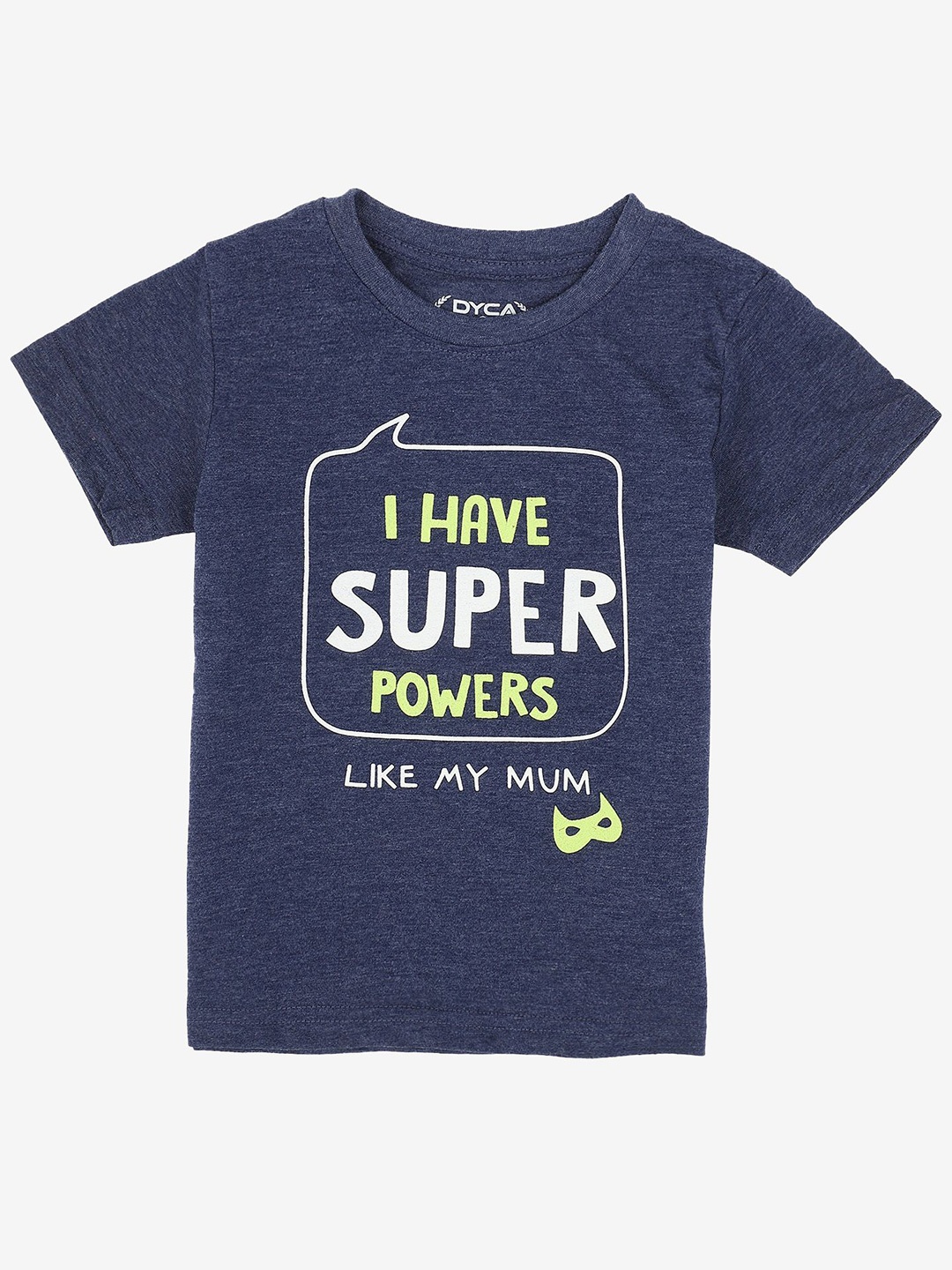 

DYCA Boys Typography Printed Round Neck T-shirt, Navy blue