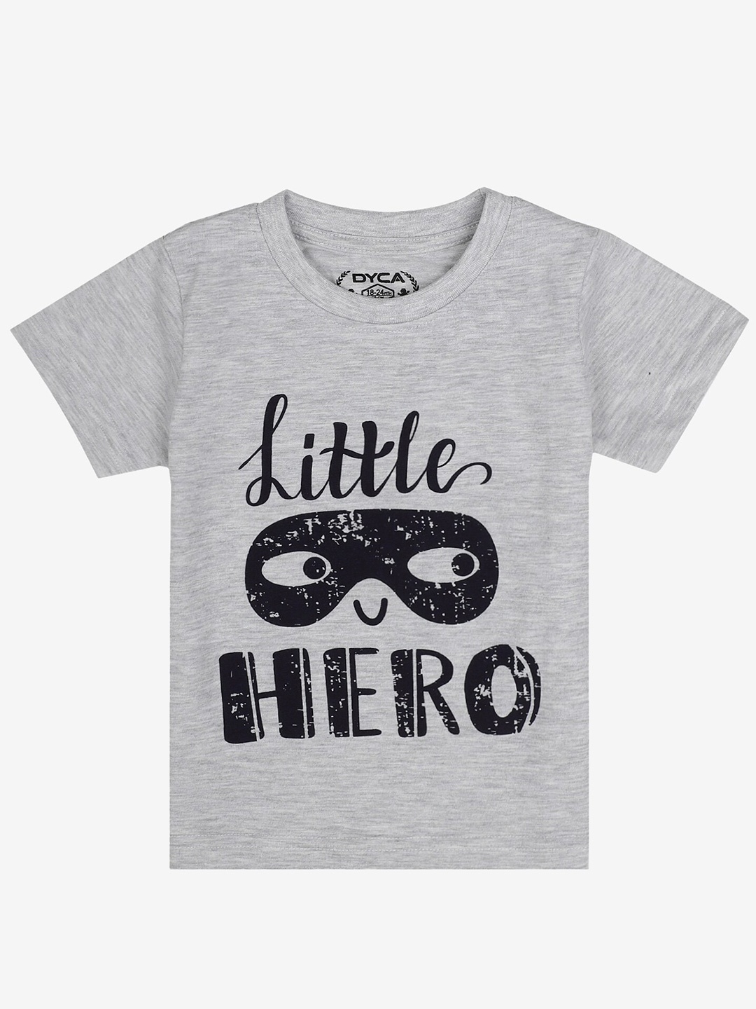 

DYCA Boys Typography Printed V-Neck T-shirt, Grey