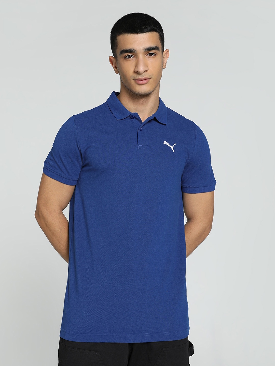 

Puma Men's Solid Ess Slim Fit Polo Tshirt, Blue