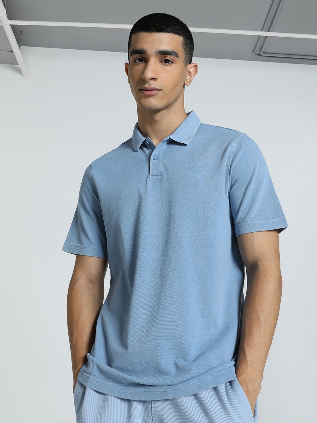 

Puma Classics Polo Collar Cotton T-shirt, Blue