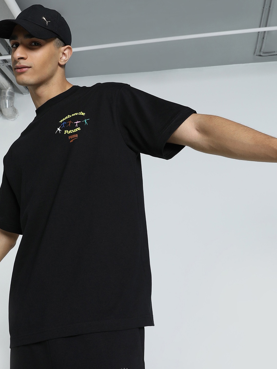 

Puma Mens Printed DOWNTOWN Graphic Relaxed Fit Tee, Black