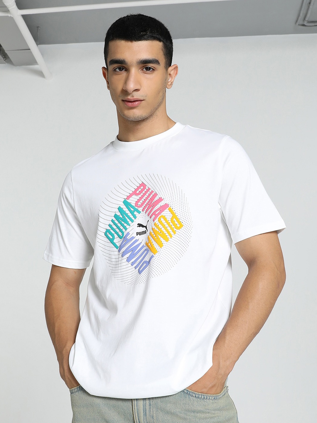 

Puma Sportswear Graphic Cotton Tshirt, White