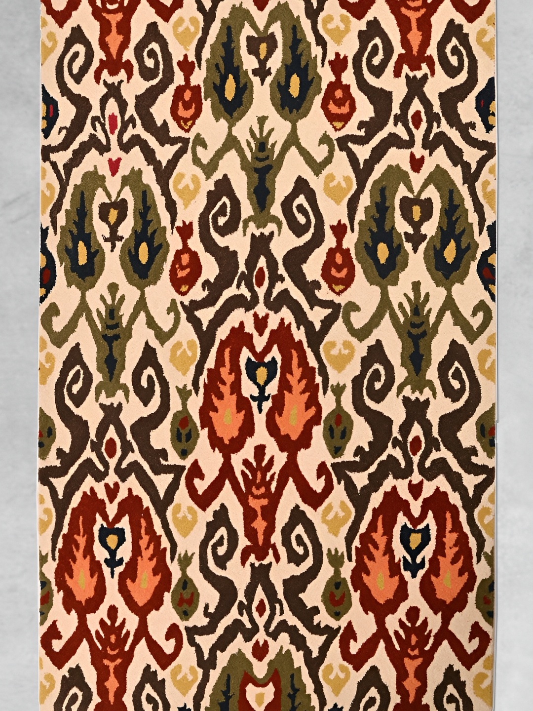 

Art Avenue Red & Beige Ethnic Motifs Anti-Skid Woollen Carpet