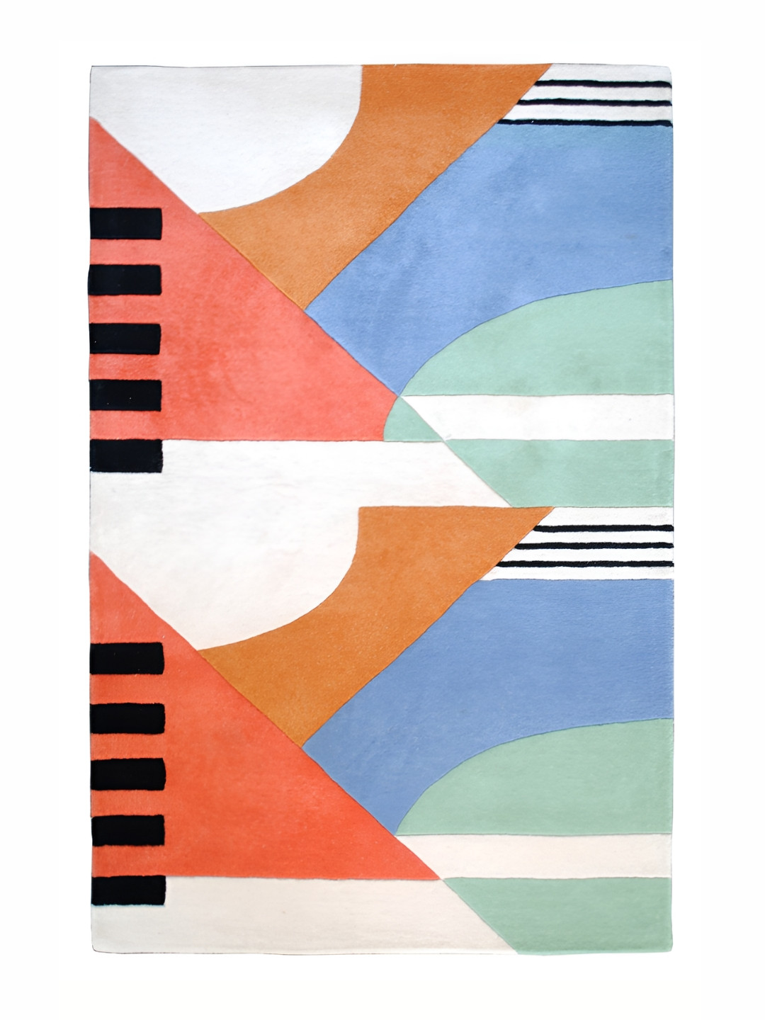 

Art Avenue Grey & Blue Abstract Anti-Skid Woollen Carpet