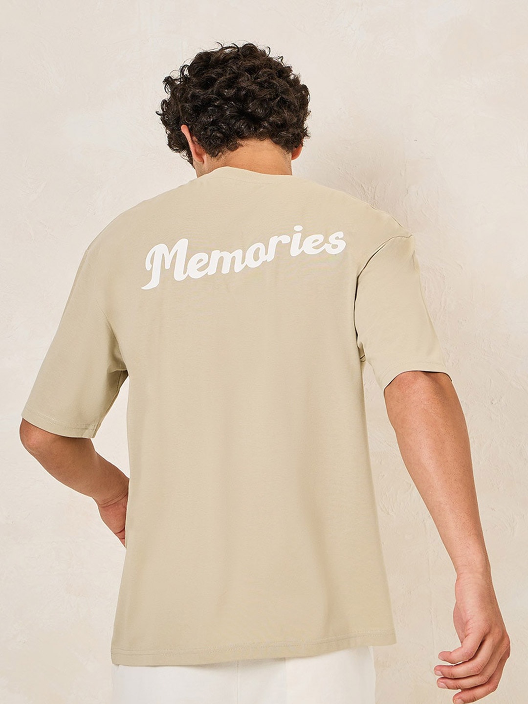 

Styli Printed Oversized Cotton Rich T-shirt, Khaki