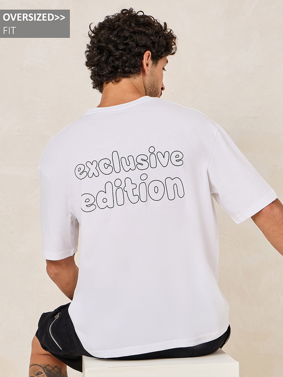 

Styli Printed Oversized Cotton Rich T-shirt, White
