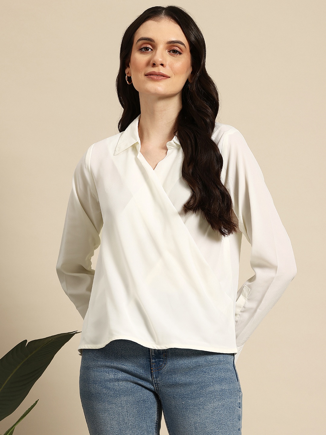 

Mast & Harbour Wrap Top, White