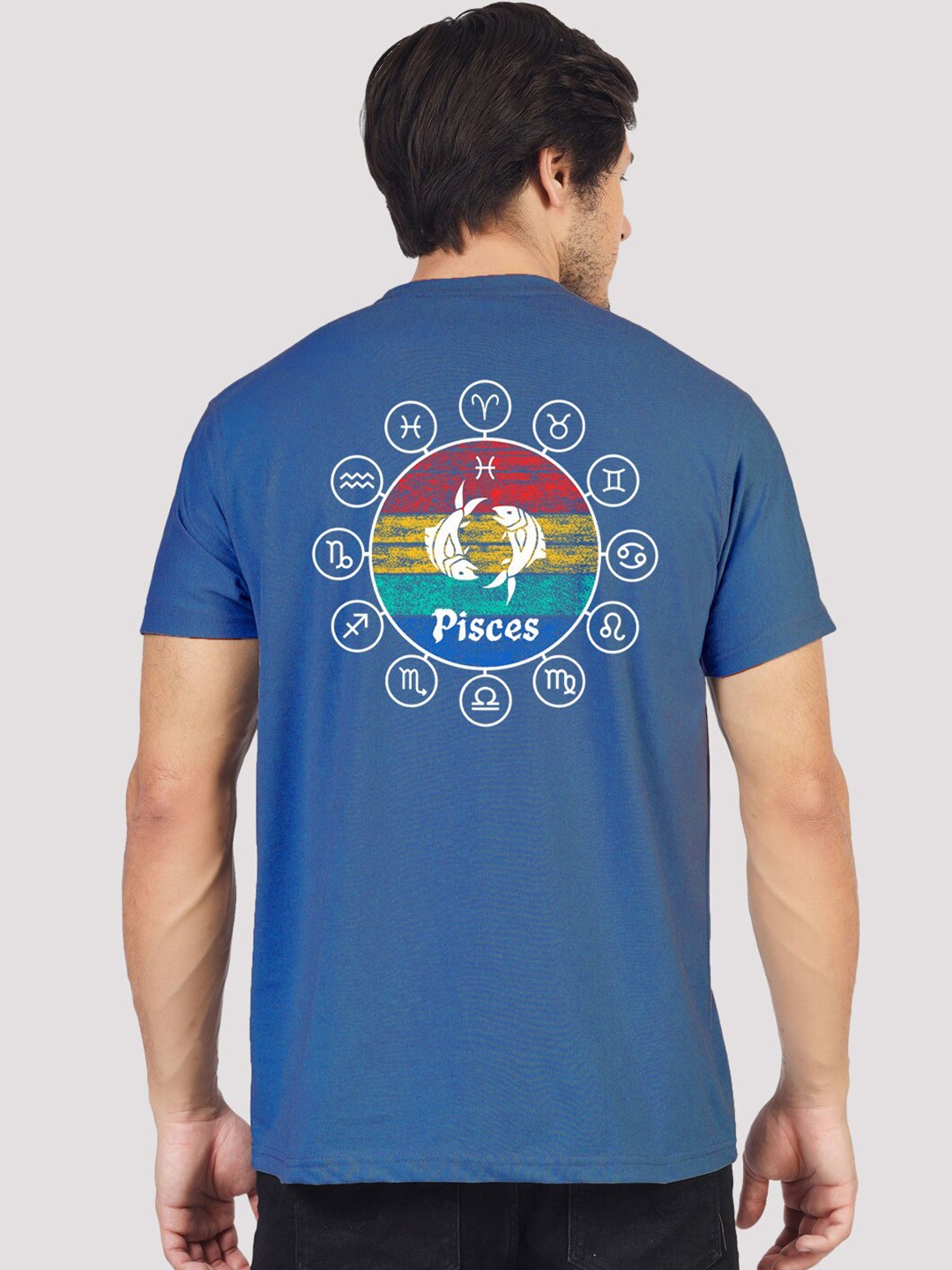 

Greylongg Men Round Neck Yorksteadd 2076 Indigo Bunting Printed T-shirt, Blue