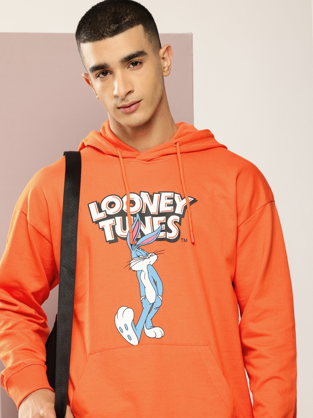 

Kook N Keech Pure Cotton Looney Tunes Printed Hooded Oversized Sweatshirt, Orange