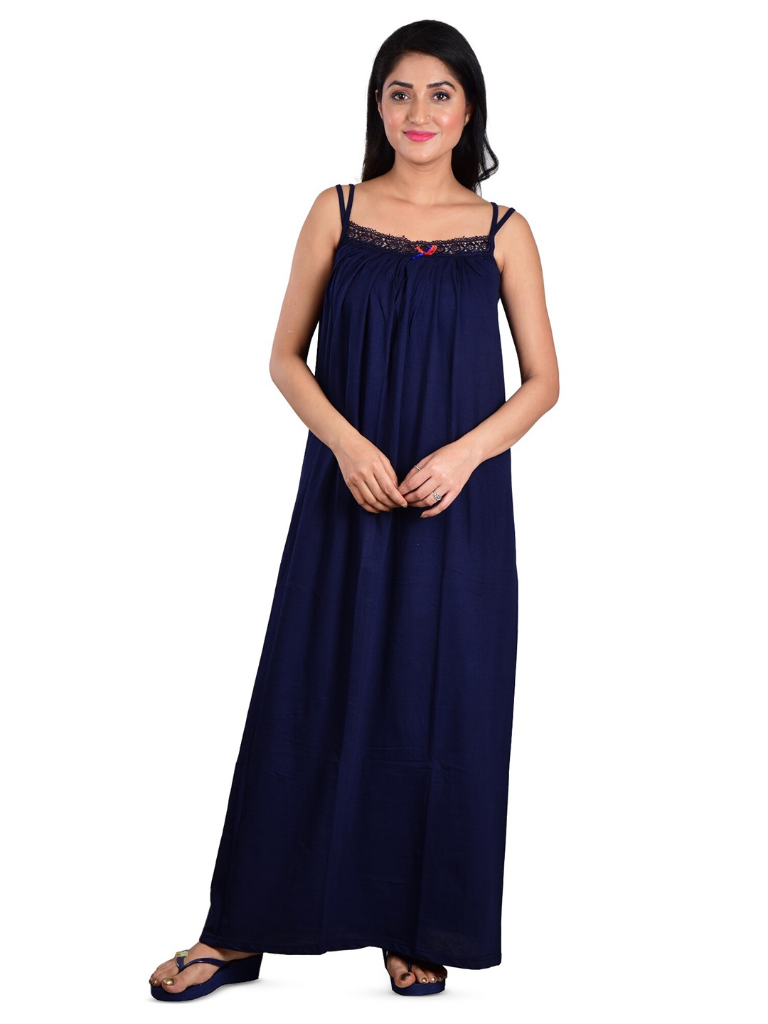 

DUI KONNA Shoulder Straps Maxi Nightdress, Navy blue