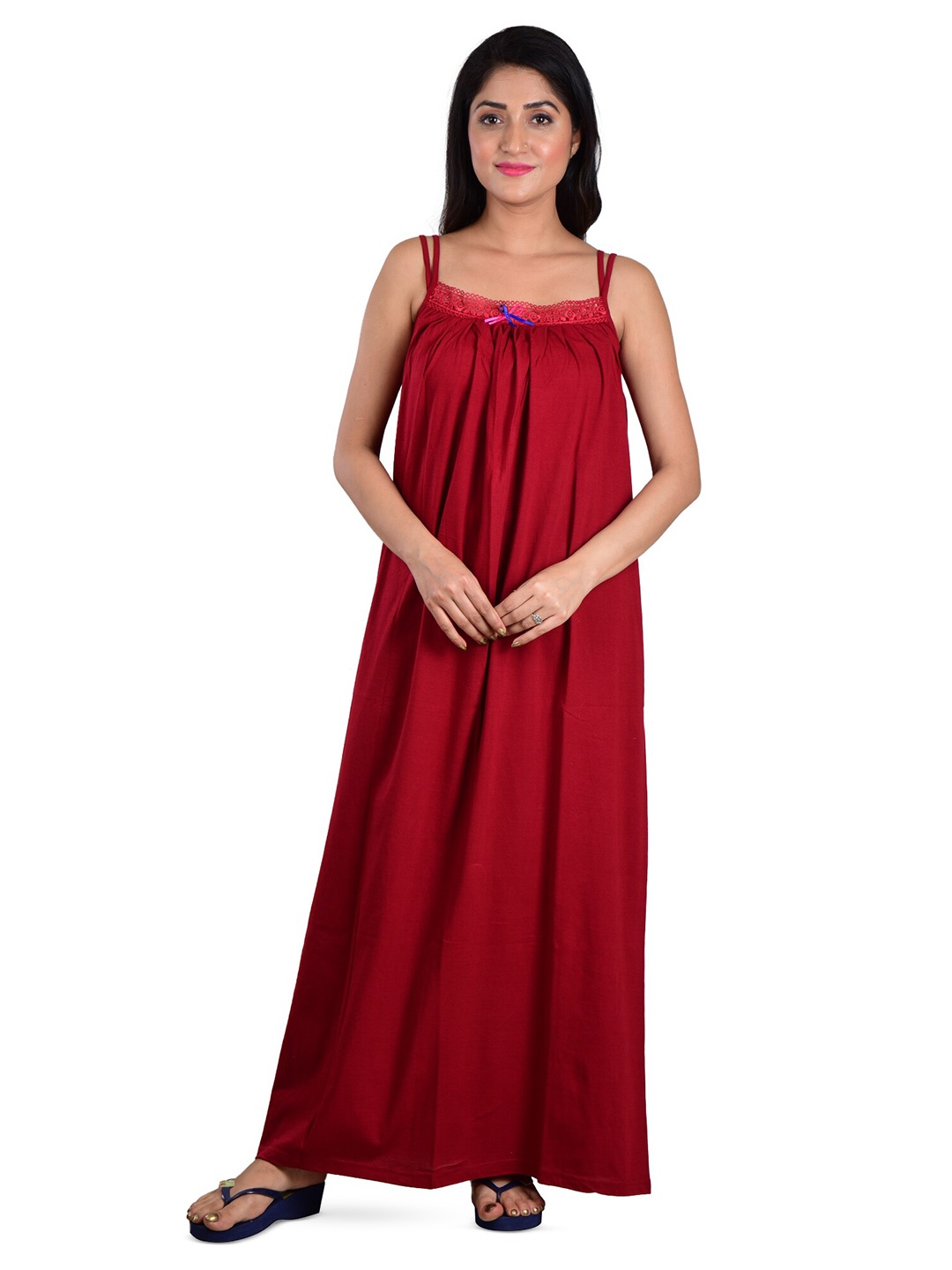 

DUI KONNA Shoulder Straps Maxi Nightdress, Maroon