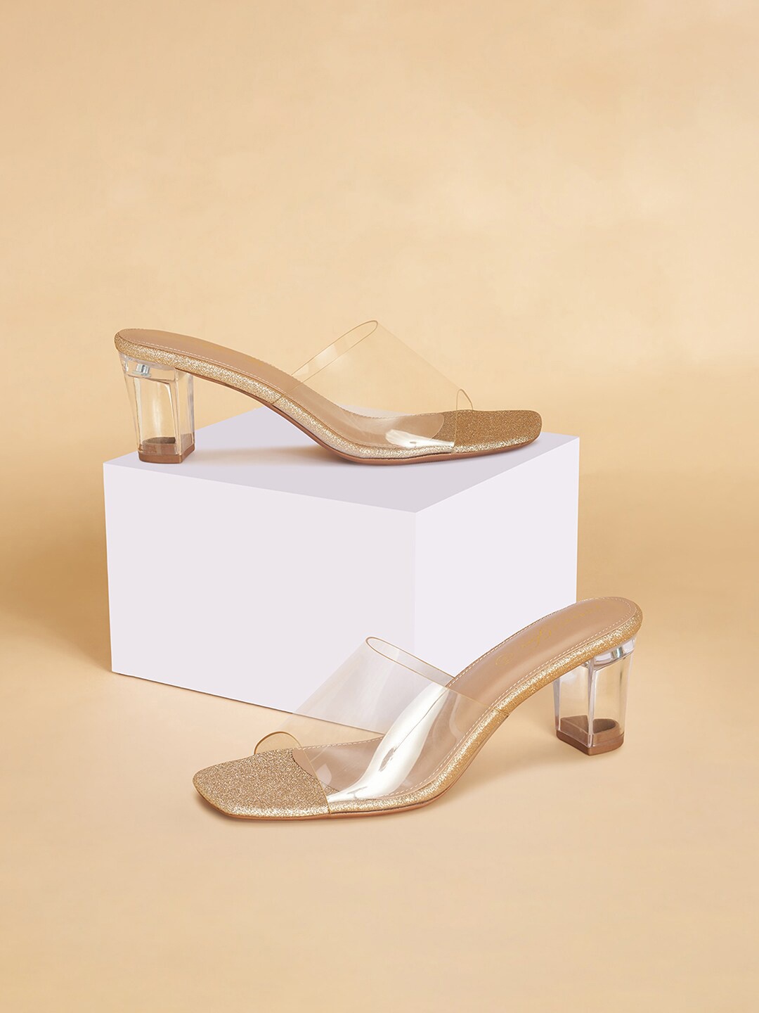 

Forever Glam by Pantaloons Women Block Heel Sandals, Gold