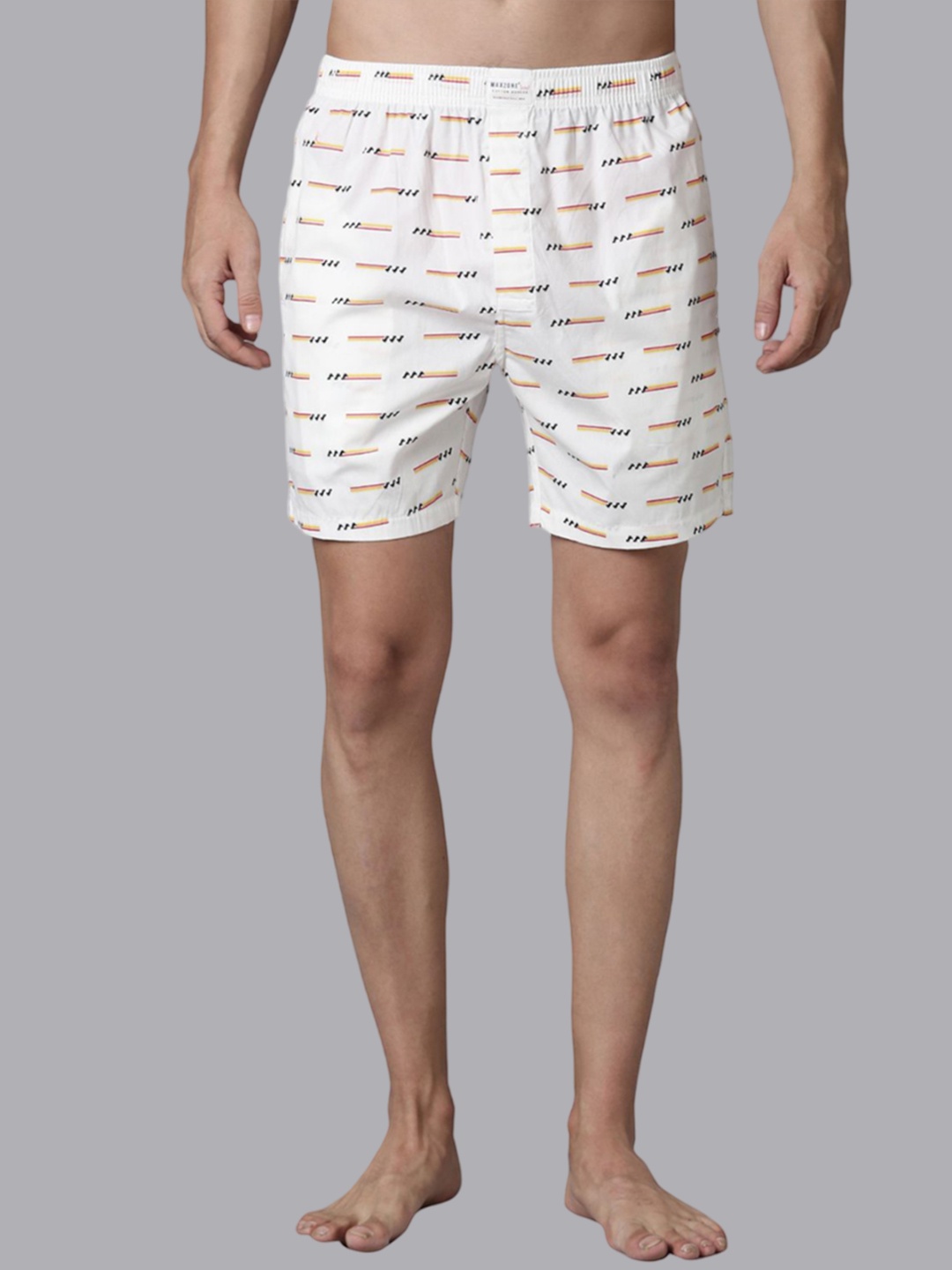 

MAXZONE Printed Cotton Boxers EC-VRTSD2-SBOX-WHI-M, White