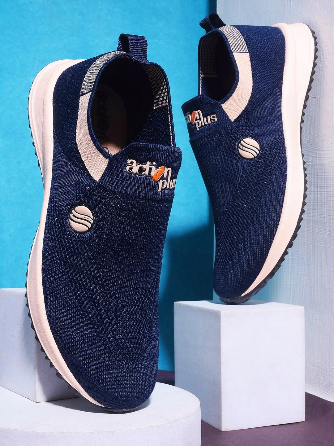 

Action Women Textured Slip-On Sneakers, Navy blue