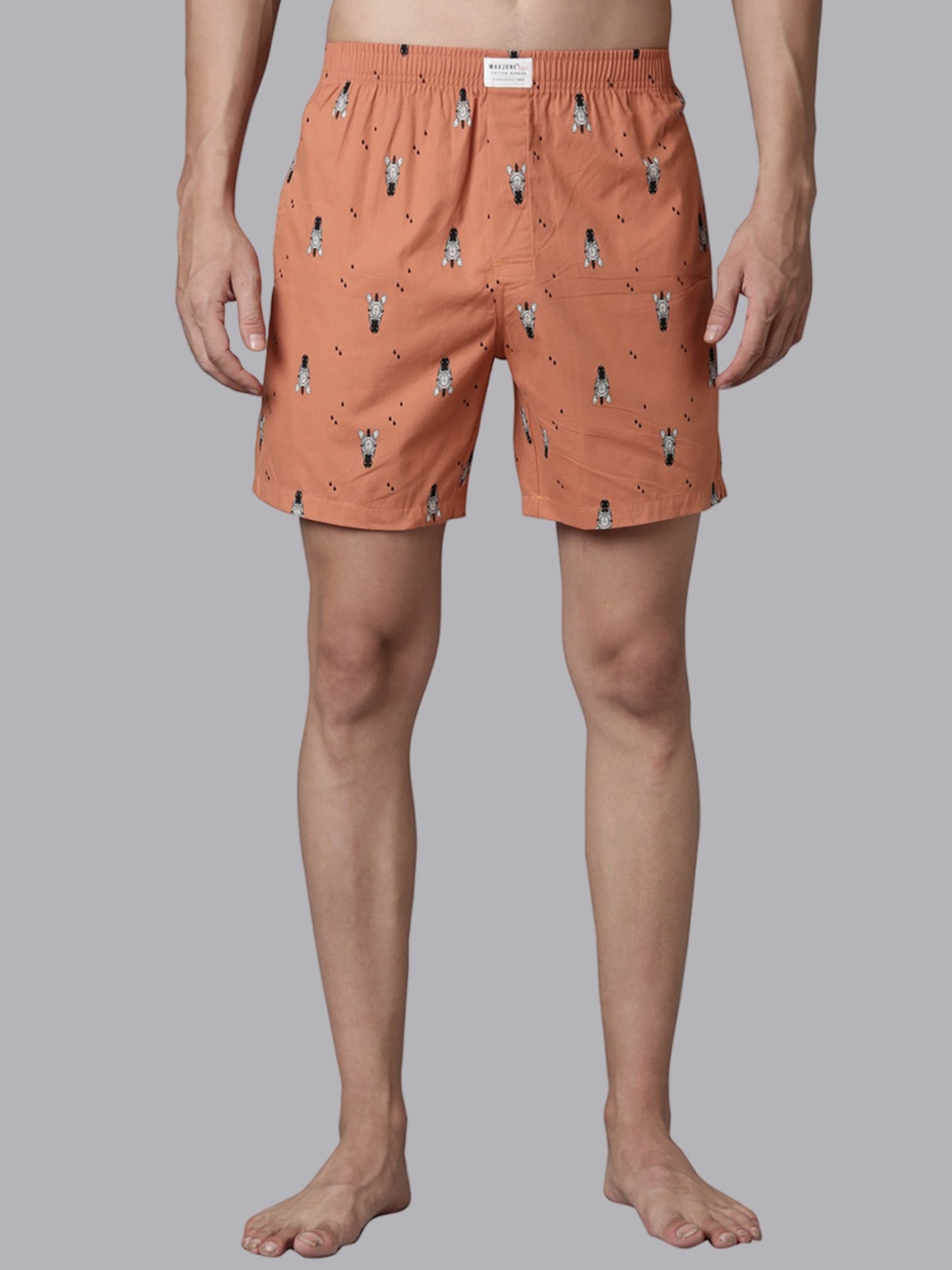 

MAXZONE Printed Cotton Boxers, Orange