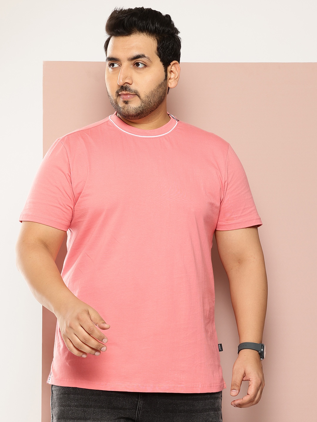 

Sztori Plus Size Pure Cotton T-shirt, Pink