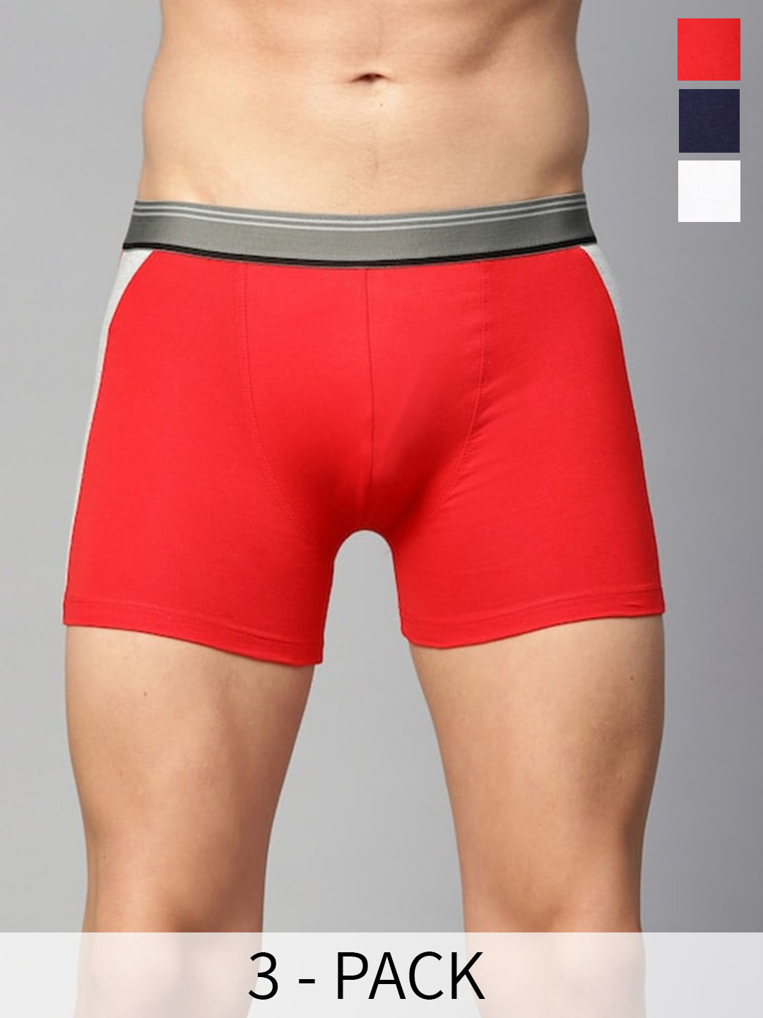 

The Roadster Lifestyle Co Pack Of 3 Cotton Trunks RD-T-24-P3-RWN-2L, Blue