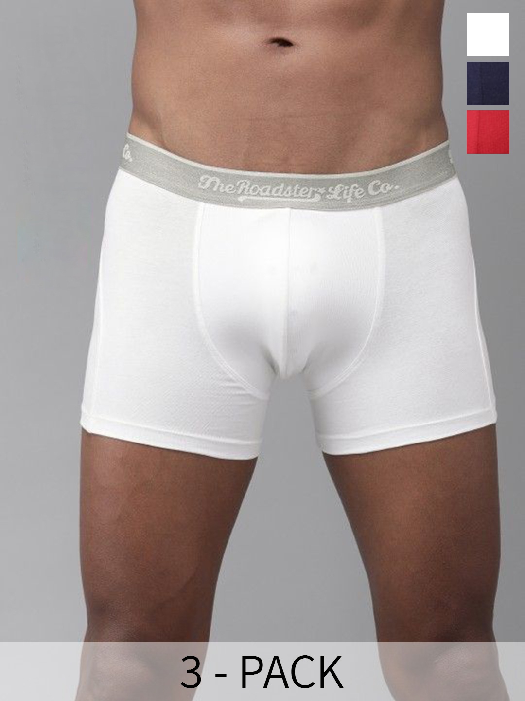 

The Roadster Lifestyle Co Pack Of 3 Cotton Trunks RD-T-37-P3-RWN, White