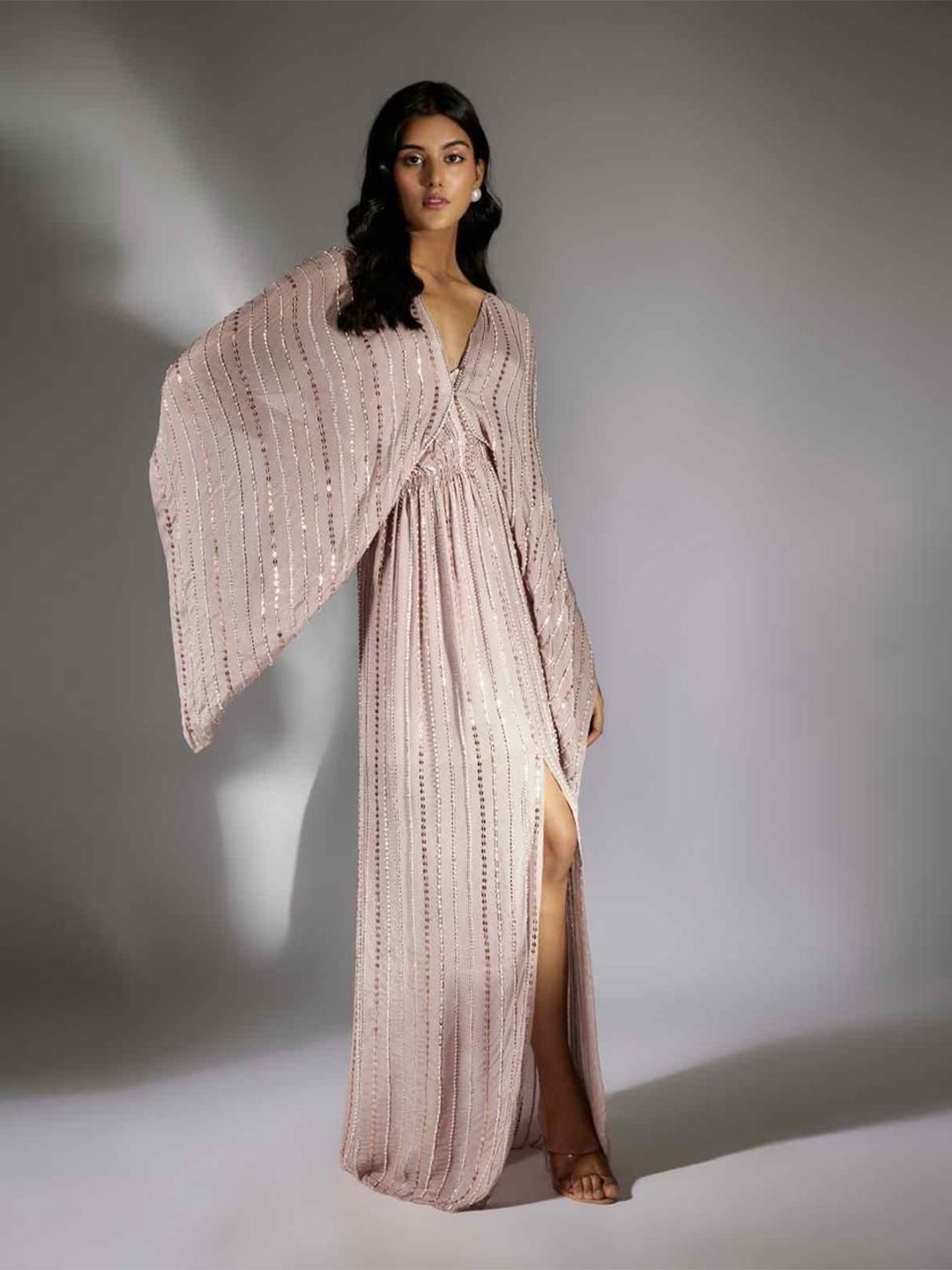 

Masumi Mewawalla Embellished Crepe Maxi Dress, Mauve
