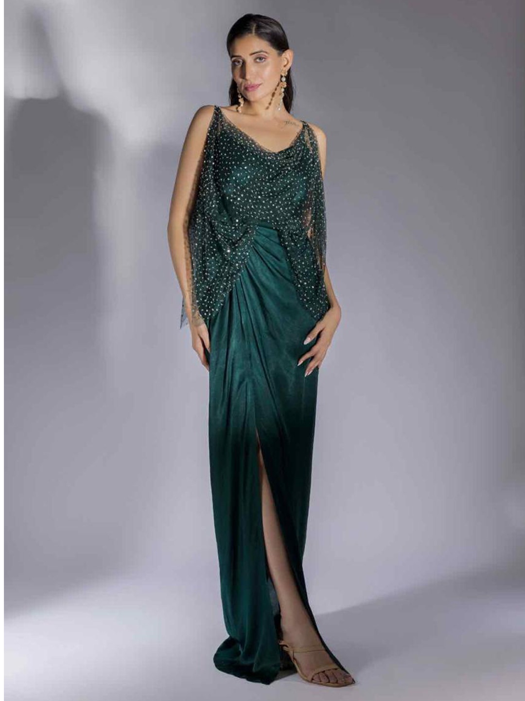 

Masumi Mewawalla Embellished Sheath Maxi Dress, Green