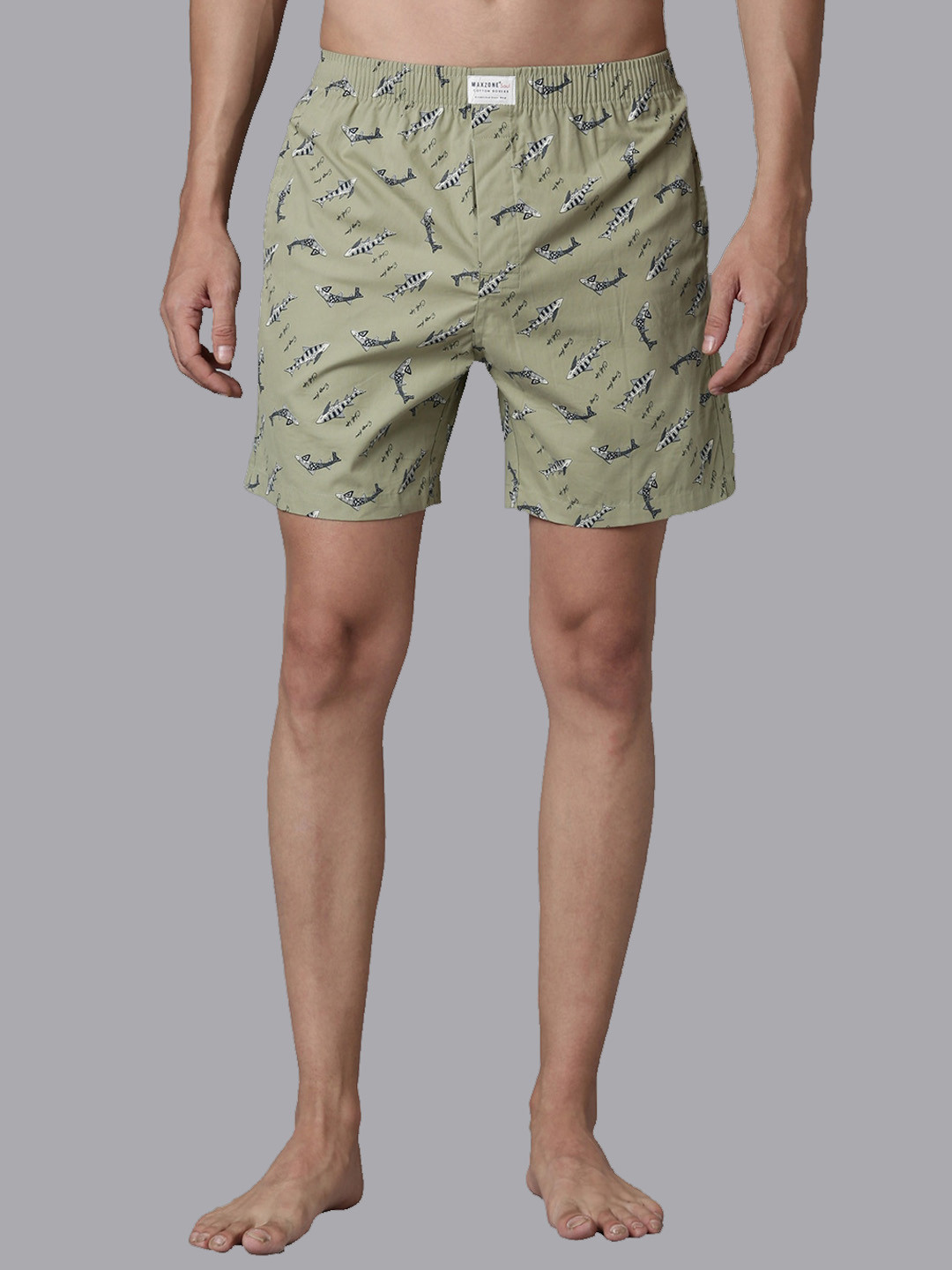 

MAXZONE Printed Cotton Boxers EC-VRTSD2-SBOX-F GRN-M, Sea green