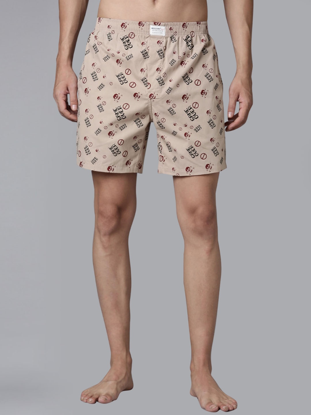 

MAXZONE Sand-Stone Printed Cotton Boxers EC-VRTSD2-SBOX-S STO-M, Cream
