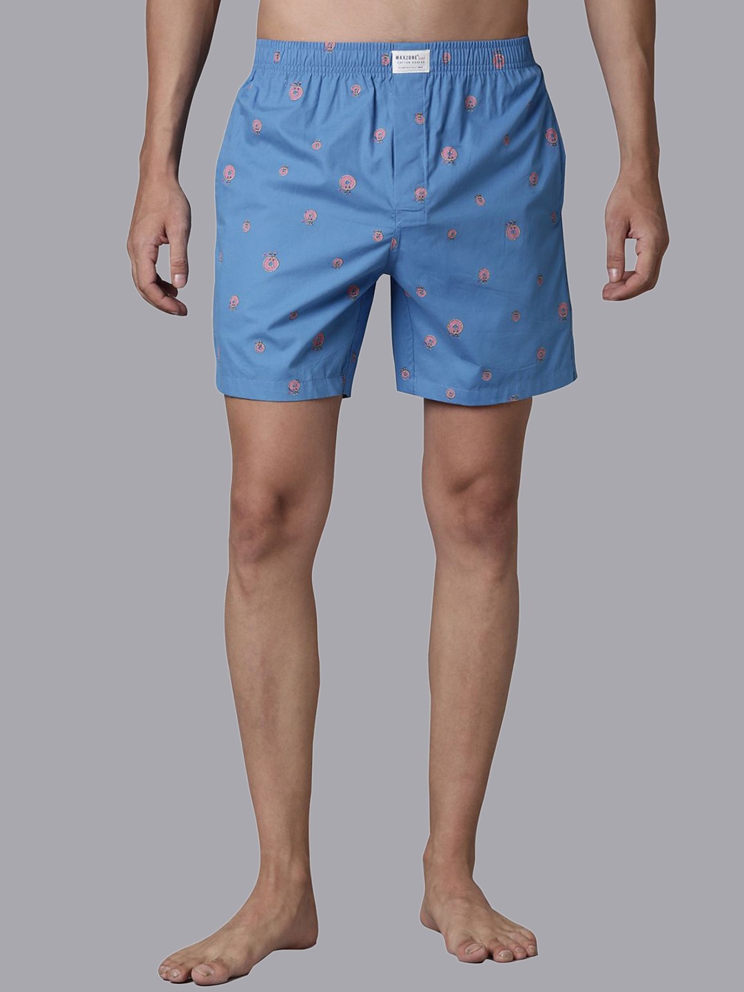 

MAXZONE Printed Cotton Boxers, Blue