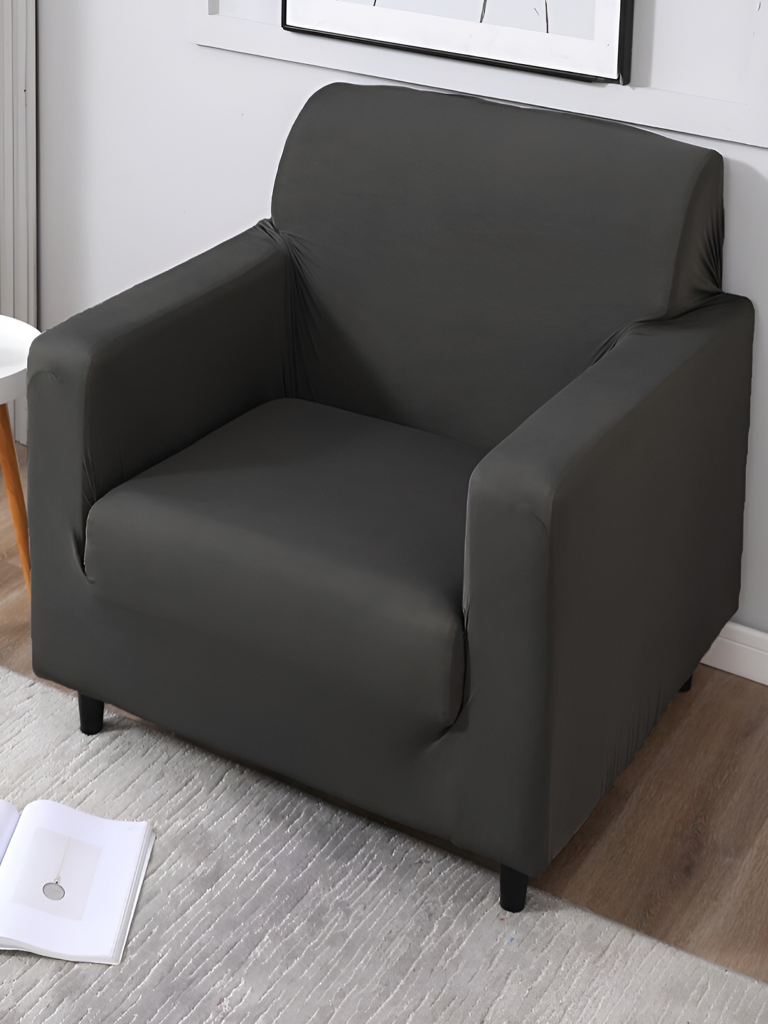 

HOKIPO Grey Polyester Elasticated Sofa Cover With Arms