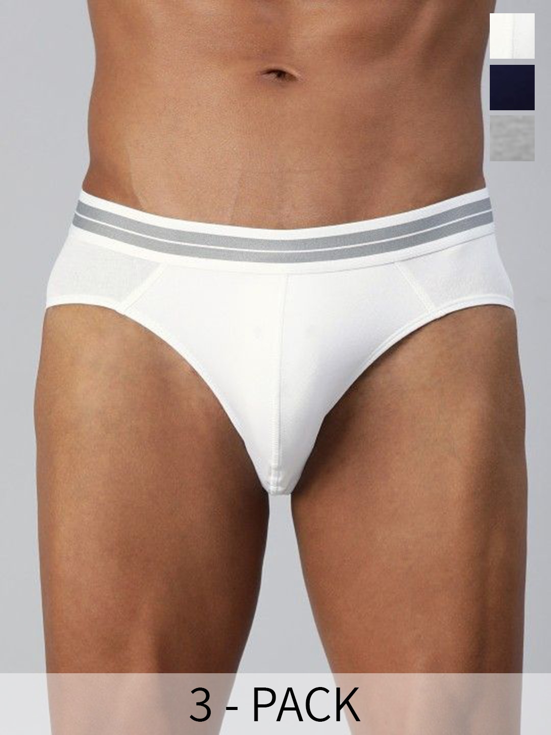 

Mast & Harbour Men Pack Of 3 Cotton Basic Briefs Mnh-B-21-P3-Whtnvgry-2p, White