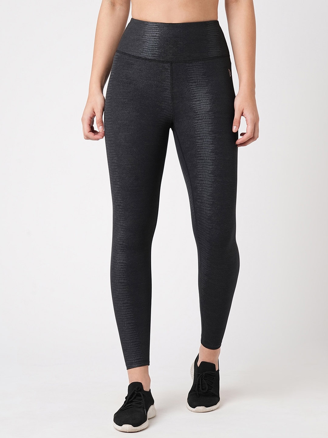 

BODD ACTIVE Women Self-Design Ankle-Length Tights, Black