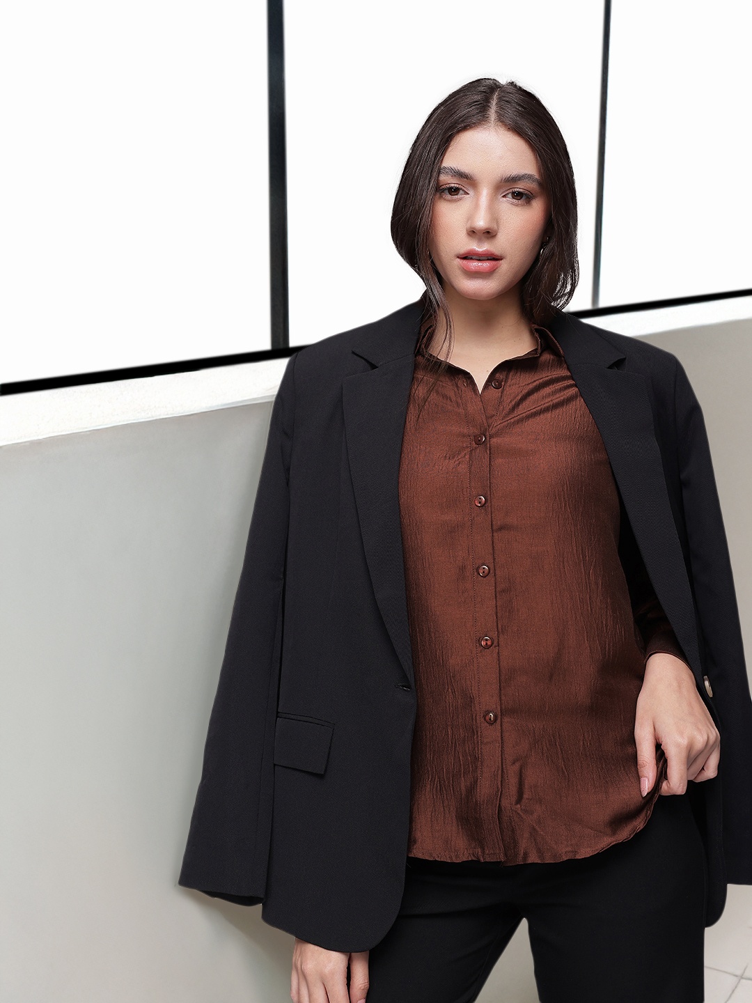 

French Connection Relaxed Fit Casual Shirt, Brown