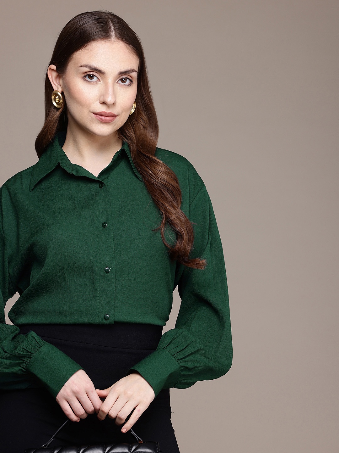 

French Connection Seersucker Casual Shirt, Green