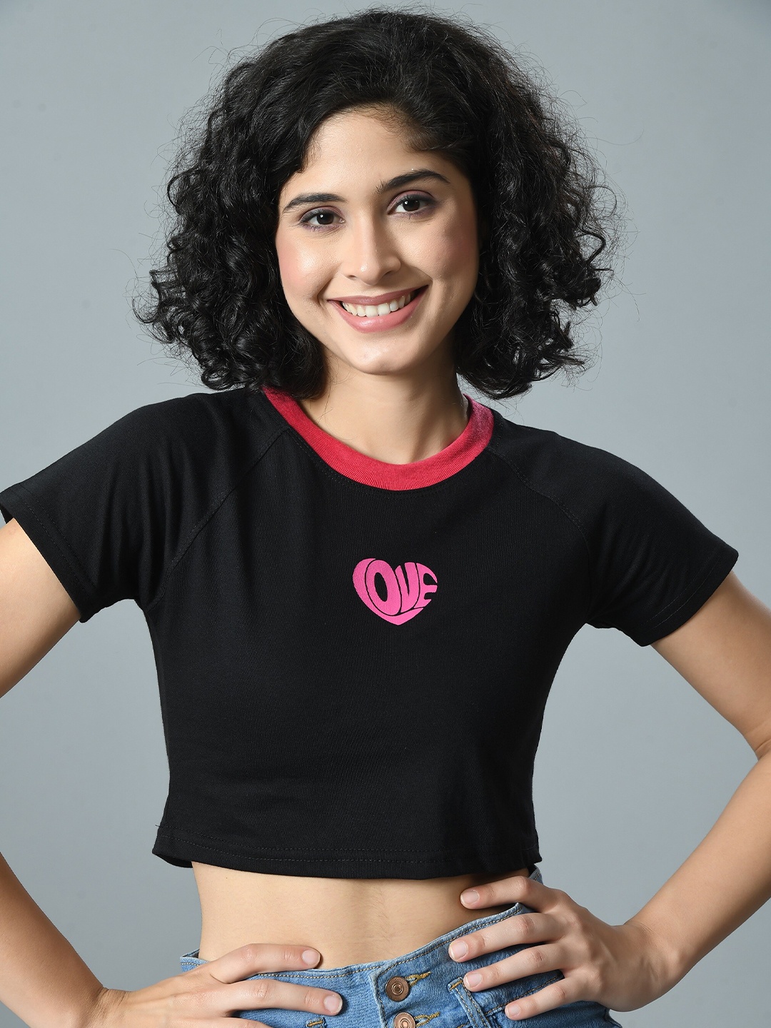 

HERE&NOW Women Typography Printed Slim Fit T-shirt, Black