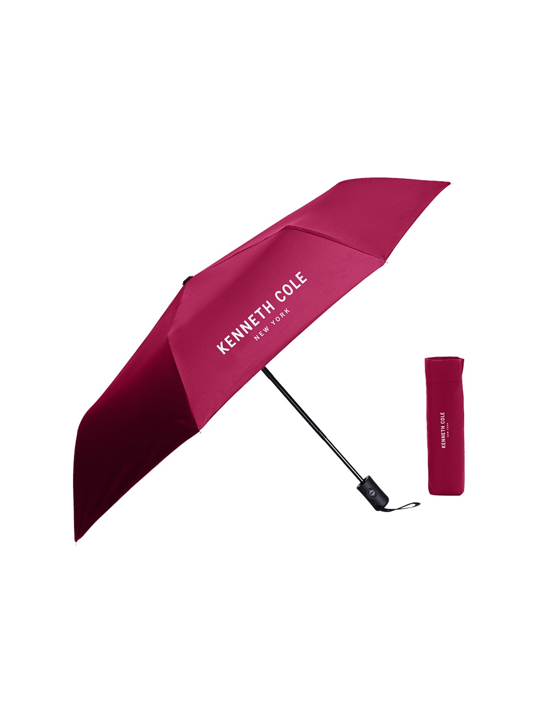 

Kenneth Cole Unisex Manual 2 Fold Typography Print Auto Open Umbrellas, Red