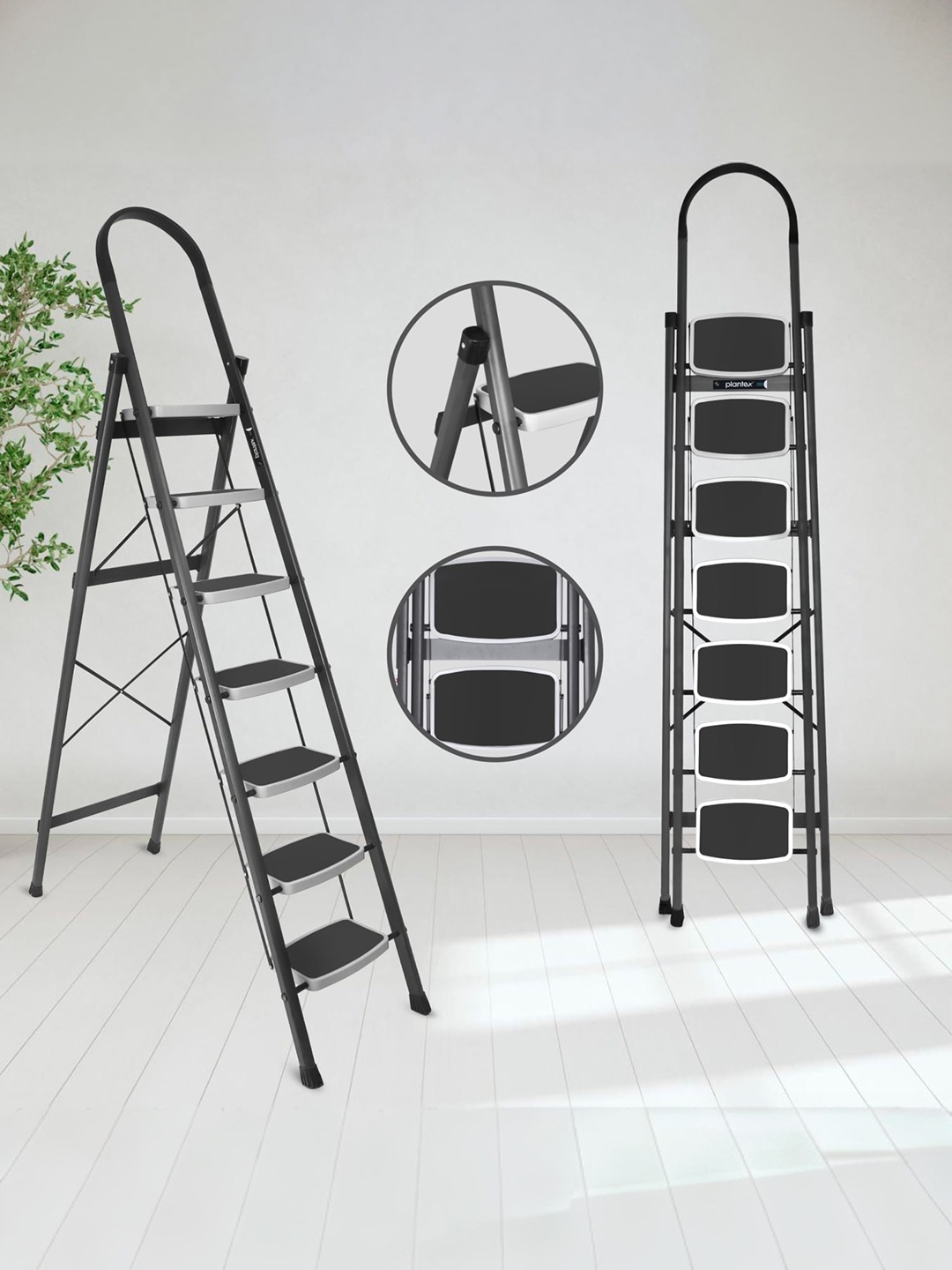 

Plantex Grey Foldable Anti-Skid 7 Step Ladder