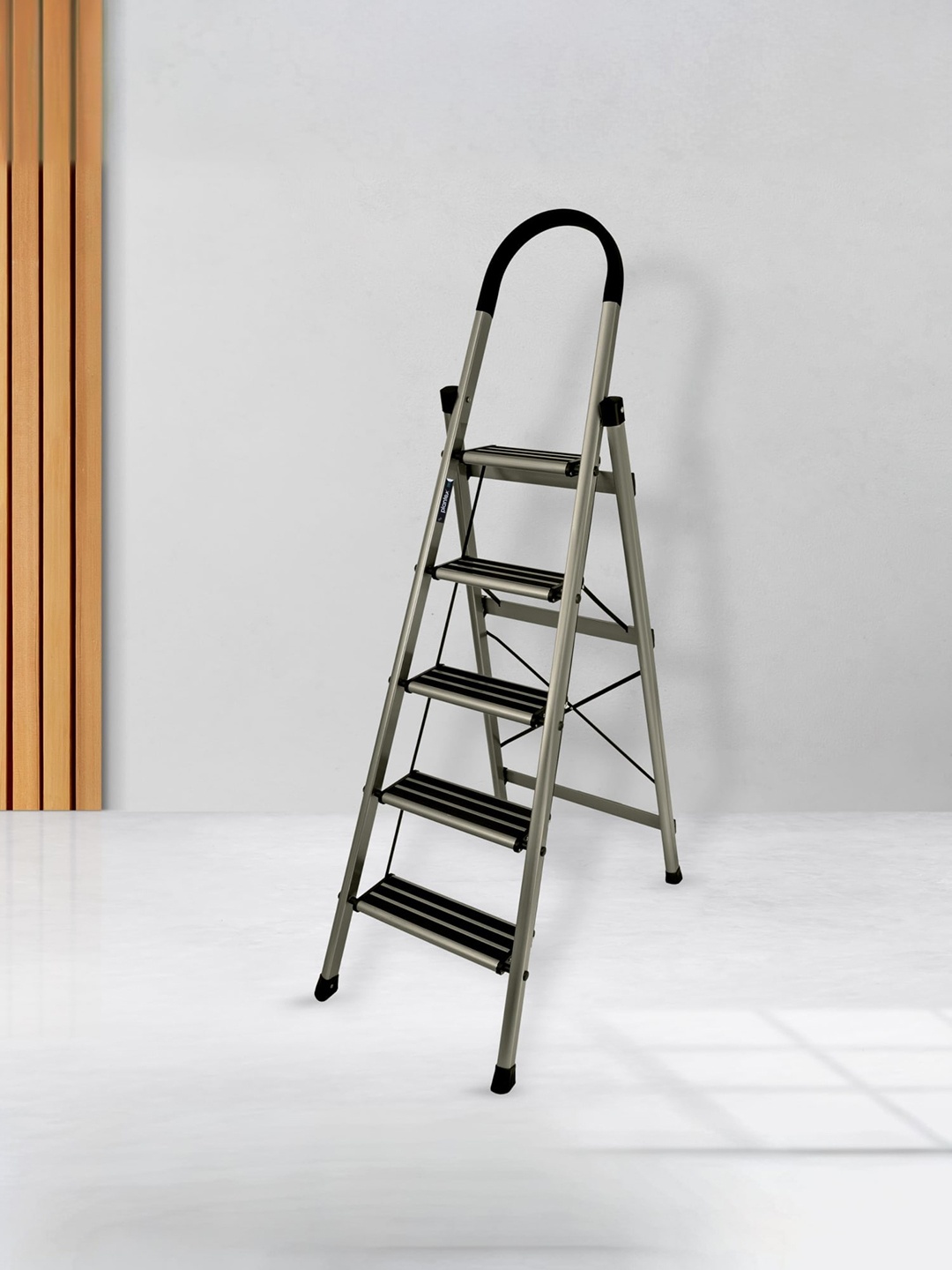 

Plantex Yellow Foldable Aluminum 5 Step Anti Skid Ladder, Gold