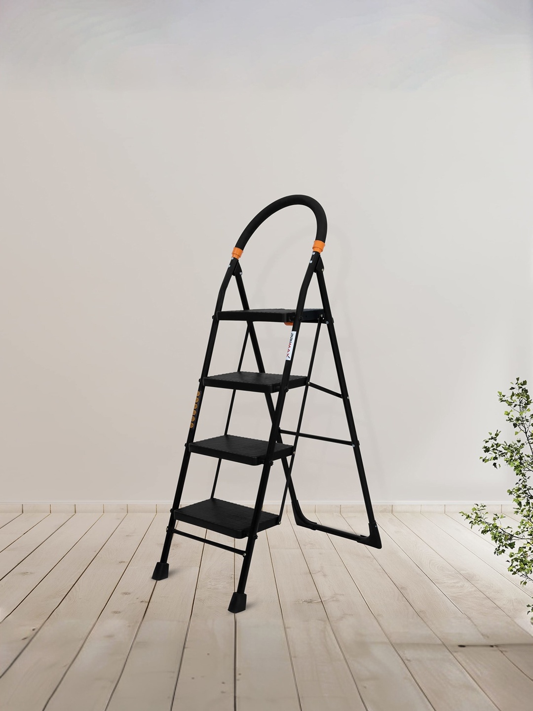 

Plantex Black & Orange Coloured 4-Step Foldable Ladder With Safety-Clutch Lock