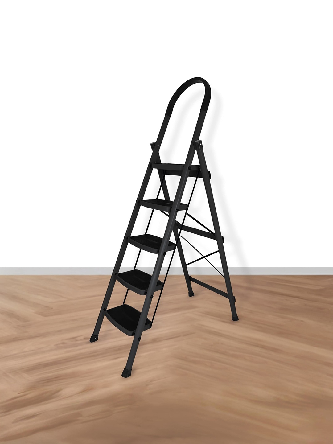 

Plantex Black Foldable Steel 5 Step Wide Anti Skid Ladder