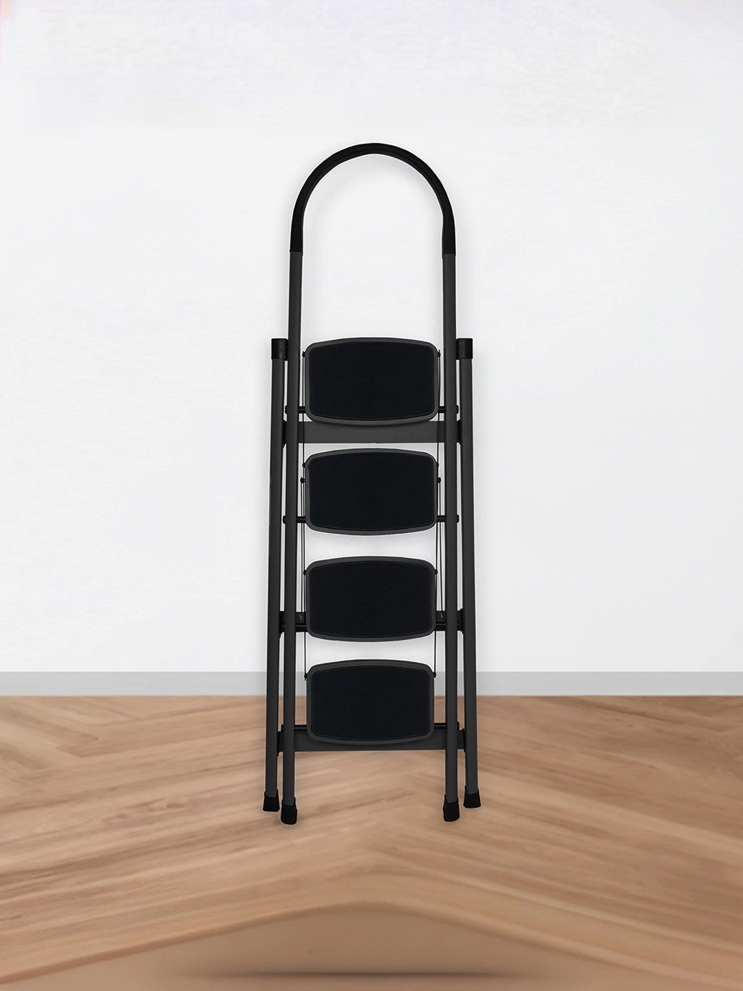 

Plantex Black Foldable 4-Step Wide Anti Skid Step Steel Ladder