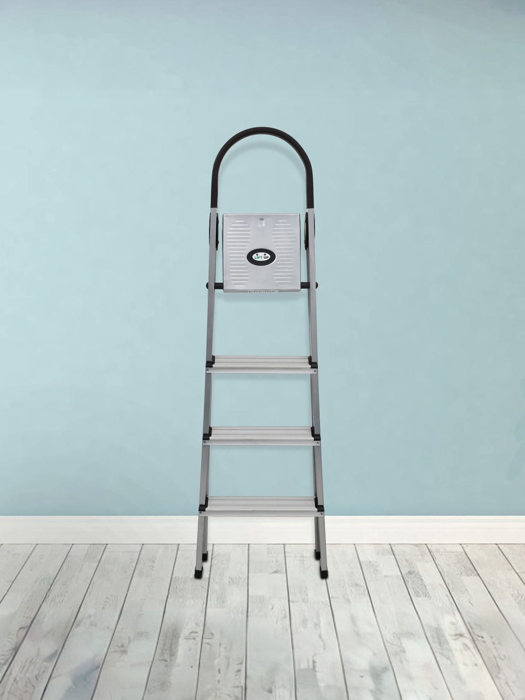 

Plantex White Anti-Skid 4 Step Ladder, Silver