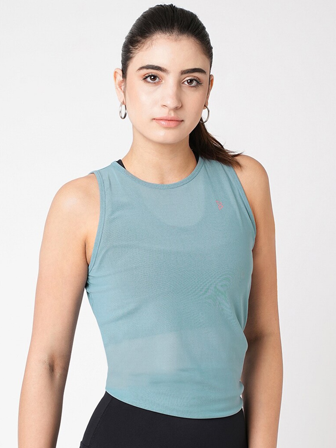 

BODD ACTIVE Round Neck Sleeveless Tank Top, Turquoise blue