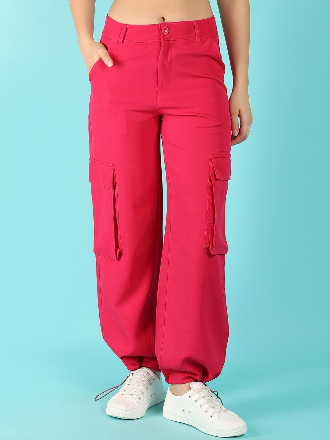 

UNLIMITED Women Cargos Trouser, Fuchsia