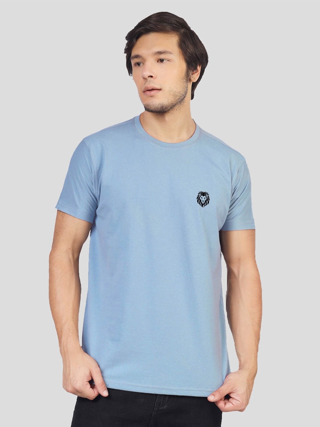 

Greylongg Men Applique T-shirt, Blue