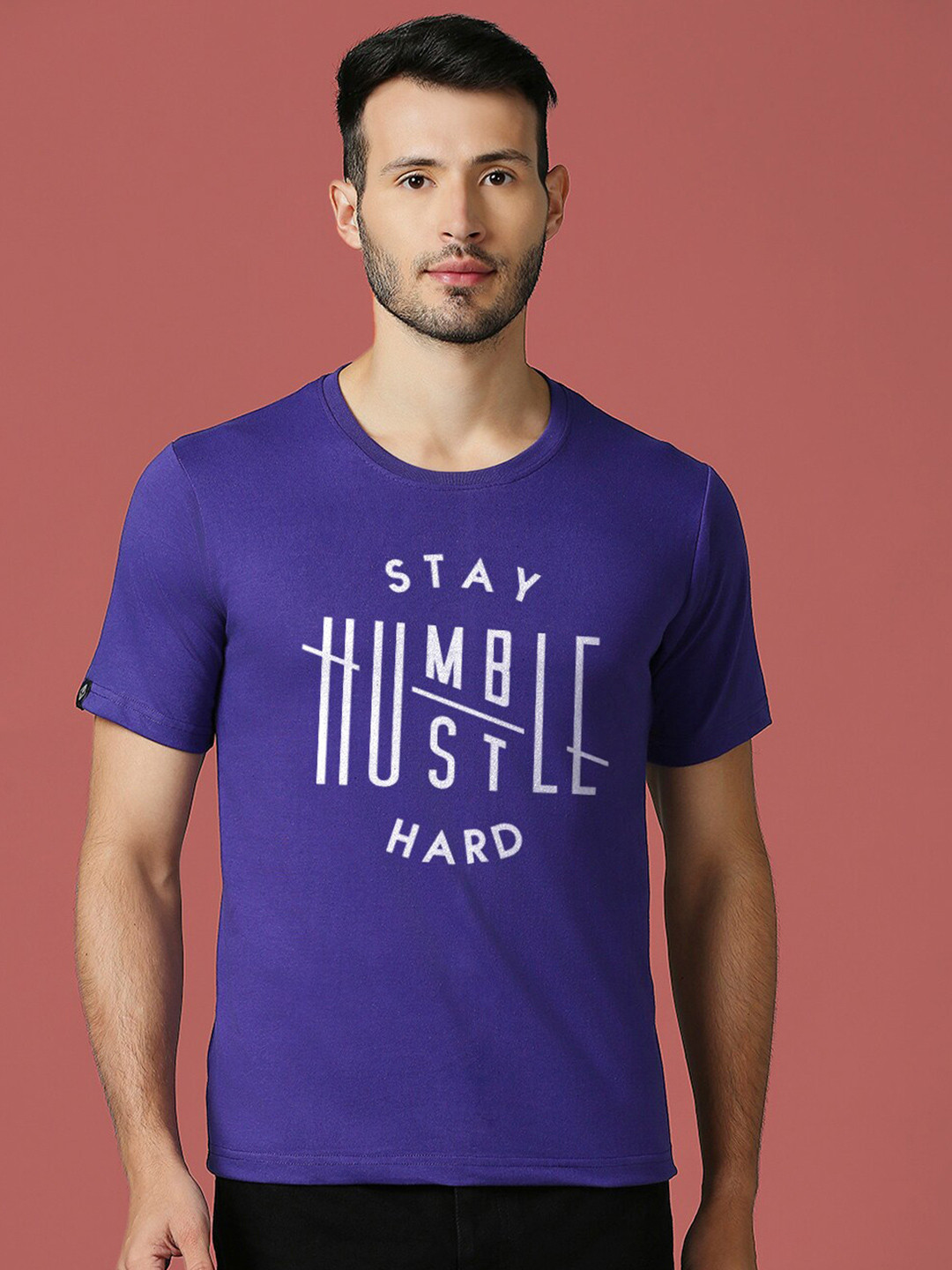 

MOD ECRU Unisex Typography Printed Regular Fit T-shirt, Purple